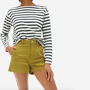 Everlane The Cotton Twill High Rise Shorts in Autumn Fern Green